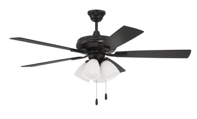 52" Eos Frost 4 Light in Flat Black w/ Flat Black/Greywood Blades Ceiling Fan CRAFTMADE