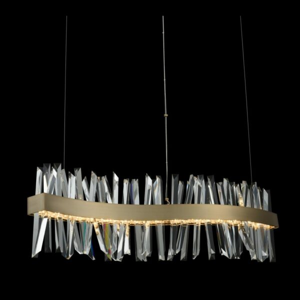 Glacier 42 Inch LED Wave Island Brushed Champagne Gold Linear Allegri