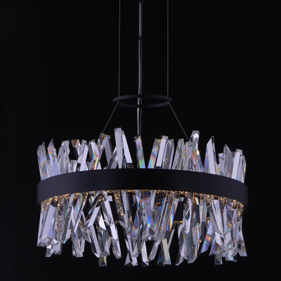 Glacier 25 in LED Round Pendant Matte Black Pendant Allegri