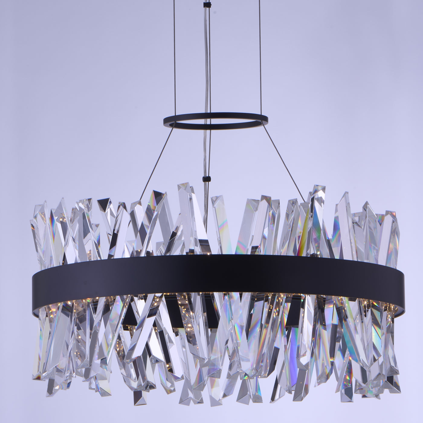 Glacier 25 in LED Round Pendant Matte Black Pendant Allegri