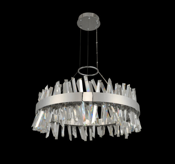 Glacier 32 Inch Round LED Pendant Chrome Pendant Allegri