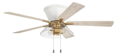 52" Insight White/SB Finish, White/Washed Oak Blades, Integrated Light kit Included Ceiling Fan CRAFTMADE