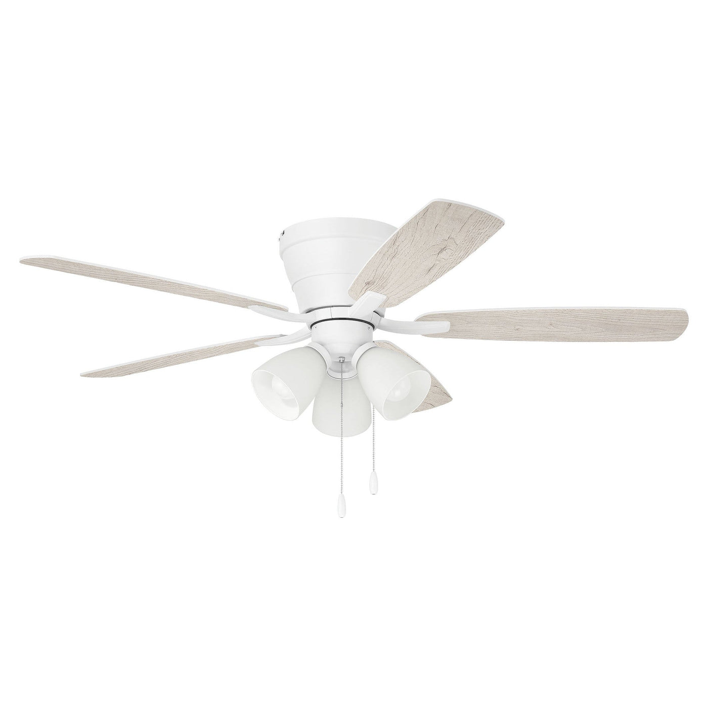 52" Wheeler 3-Light in White w/ White/Washed Oak Blades Ceiling Fan CRAFTMADE