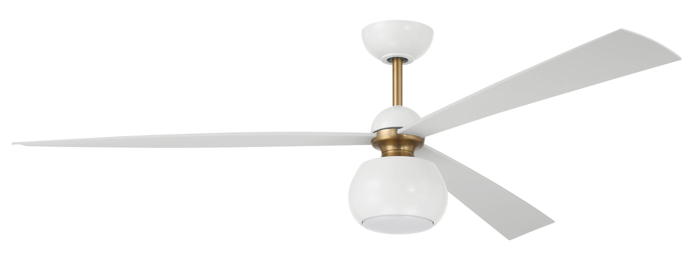 60" Otto in White/Satin Brass w/ White Blades Ceiling Fan CRAFTMADE