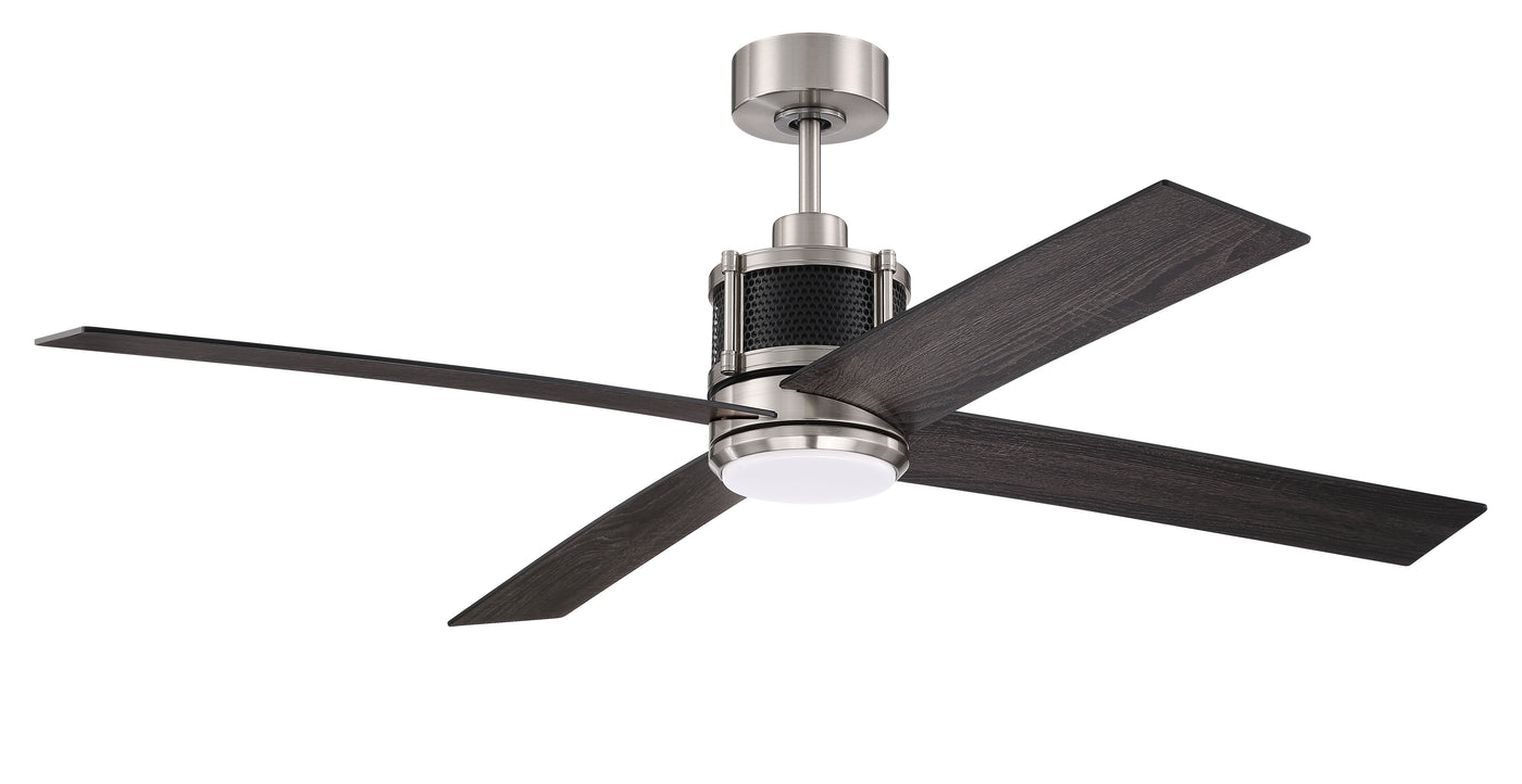 56" Gregory in Brushed Polished Nickel w/ Flat Black/Greywood Blades Ceiling Fan CRAFTMADE