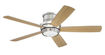 52" Tempo Hugger in Brushed Polished Nickel w/ Brushed Nickel/Maple Blades Ceiling Fan CRAFTMADE