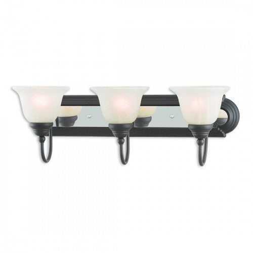 3 Light Bronze & Polished Chrome Bath Light Wall Sconce Livex