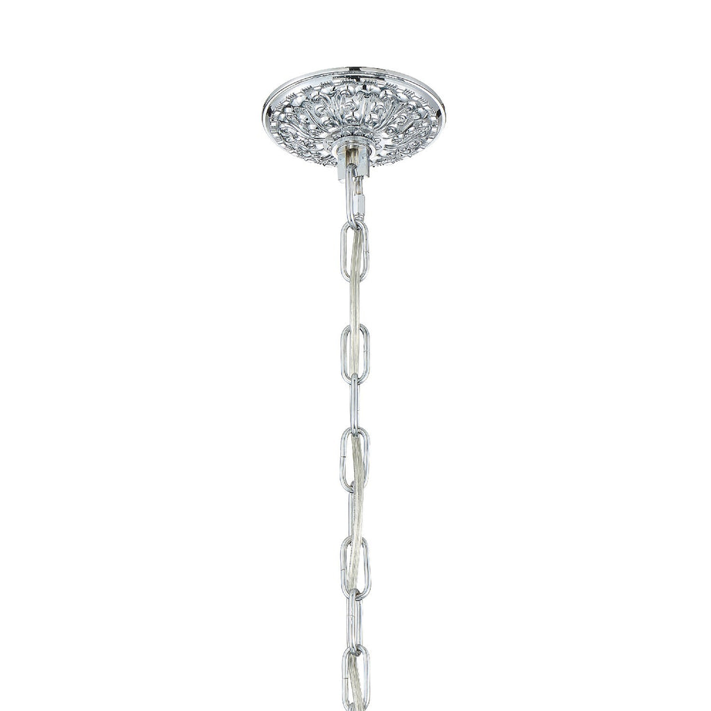 Traditional Crystal 5 Light Hand Cut Crystal Polished Chrome Chandelier Chandelier Crystorama