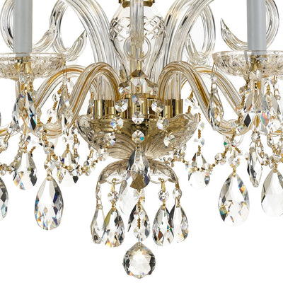 Traditional Crystal 5 Light Hand Cut Crystal Polished Chrome Chandelier Chandelier Crystorama