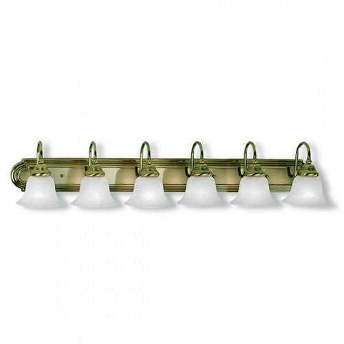 6 Light Antique Brass Bath Light Wall Sconce Livex