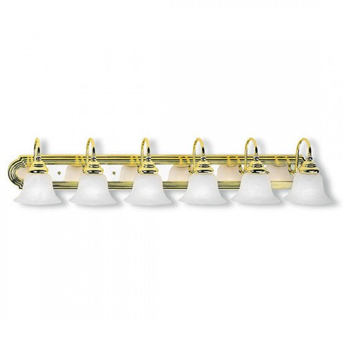 6 Light Polished Brass & Polished Chrome Bath Light Wall Sconce Livex