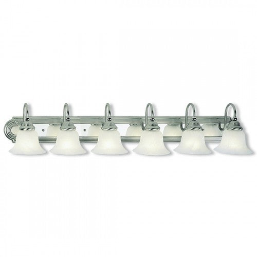 6 Light Brushed Nickel & Polished Chrome Bath Light Wall Sconce Livex