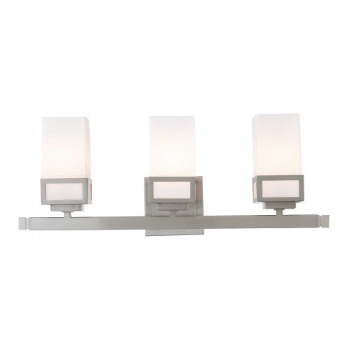 3 Light Brushed Nickel Bath Vanity Wall Sconce Livex