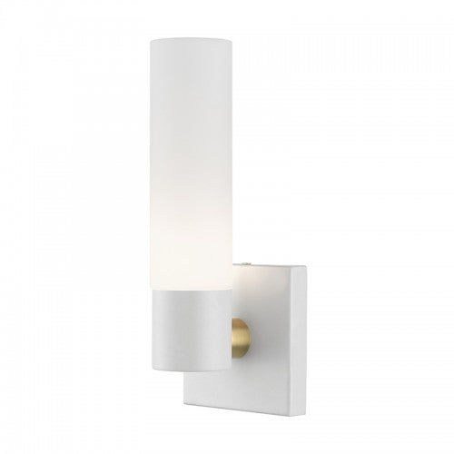 1 Light Textured White ADA Single Sconce Wall Sconce Livex