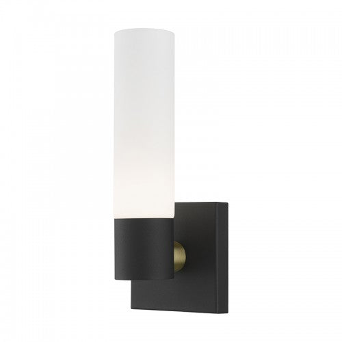 1 Light Textured Black ADA Single Sconce Wall Sconce Livex