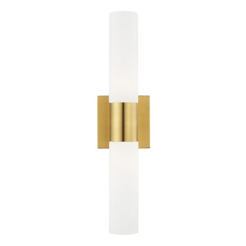 2 Light Satin Brass ADA Bath Vanity Wall Sconce Livex