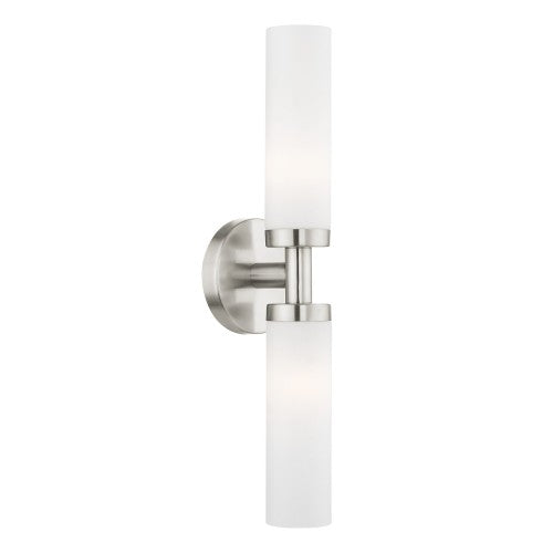 2 Light Brushed Nickel ADA Bath Light Wall Sconce Livex