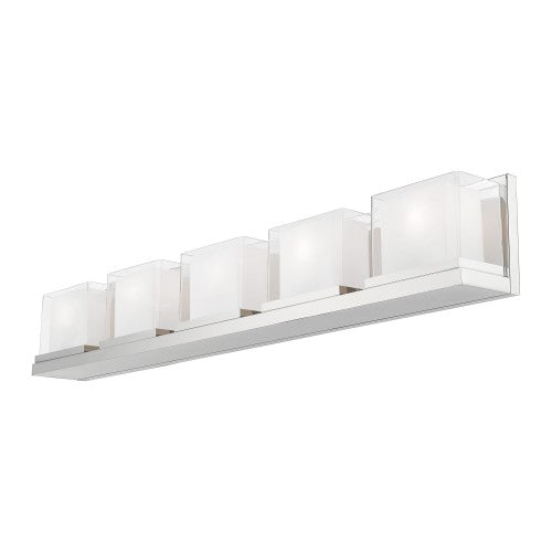 5 Light Polished Chrome Bath Vanity Wall Sconce Livex