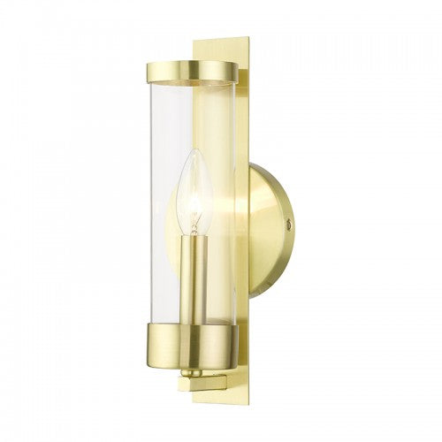 1 Light Satin Brass ADA Single Sconce Wall Sconce Livex