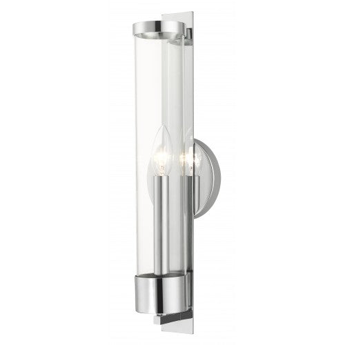 1 Light Polished Chrome ADA Single Sconce Wall Sconce Livex