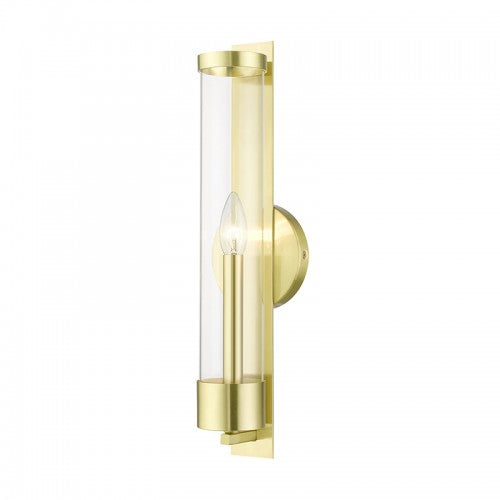 1 Light Satin Brass Tall ADA Single Sconce Wall Sconce Livex