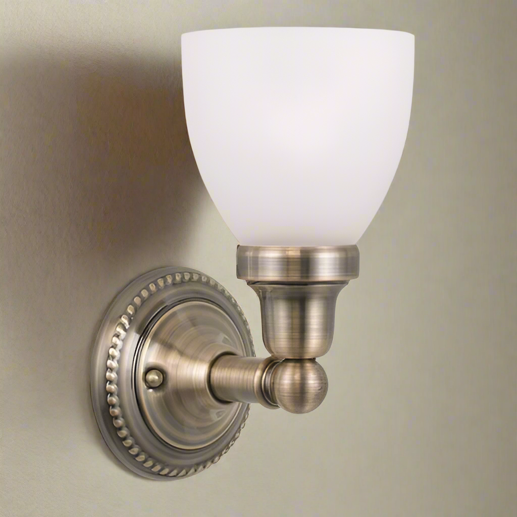 1 Light Antique Brass Bath Light Wall Sconce Livex