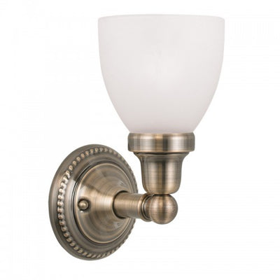 1 Light Antique Brass Bath Light Wall Sconce Livex