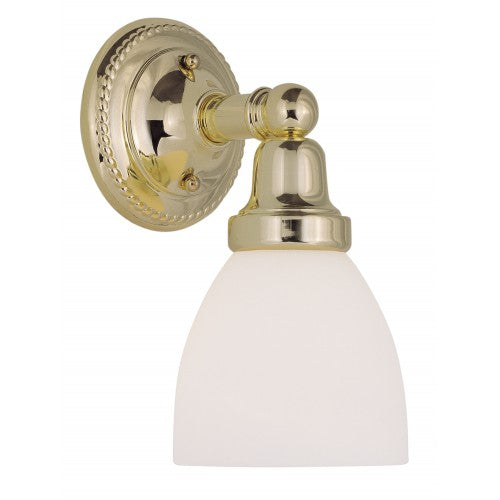 1 Light Polished Brass Bath Light Wall Sconce Livex