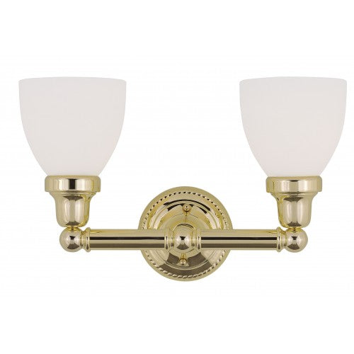 2 Light Polished Brass Bath Light Wall Sconce Livex