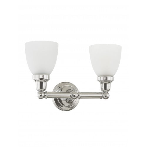 2 Light Polished Chrome Bath Light Wall Sconce Livex