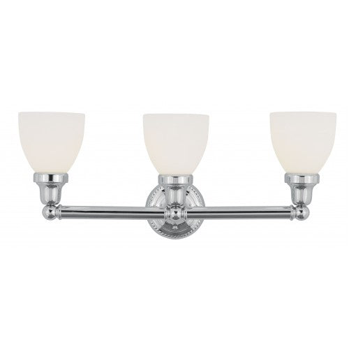 3 Light Polished Chrome Bath Light Wall Sconce Livex