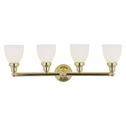 4 Light Polished Brass Bath Light Wall Sconce Livex