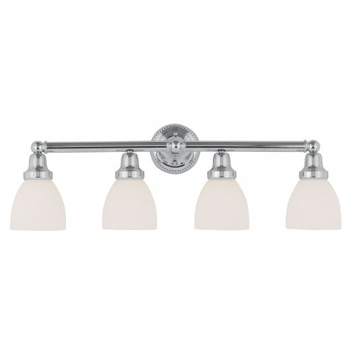 4 Light Polished Chrome Bath Light Wall Sconce Livex