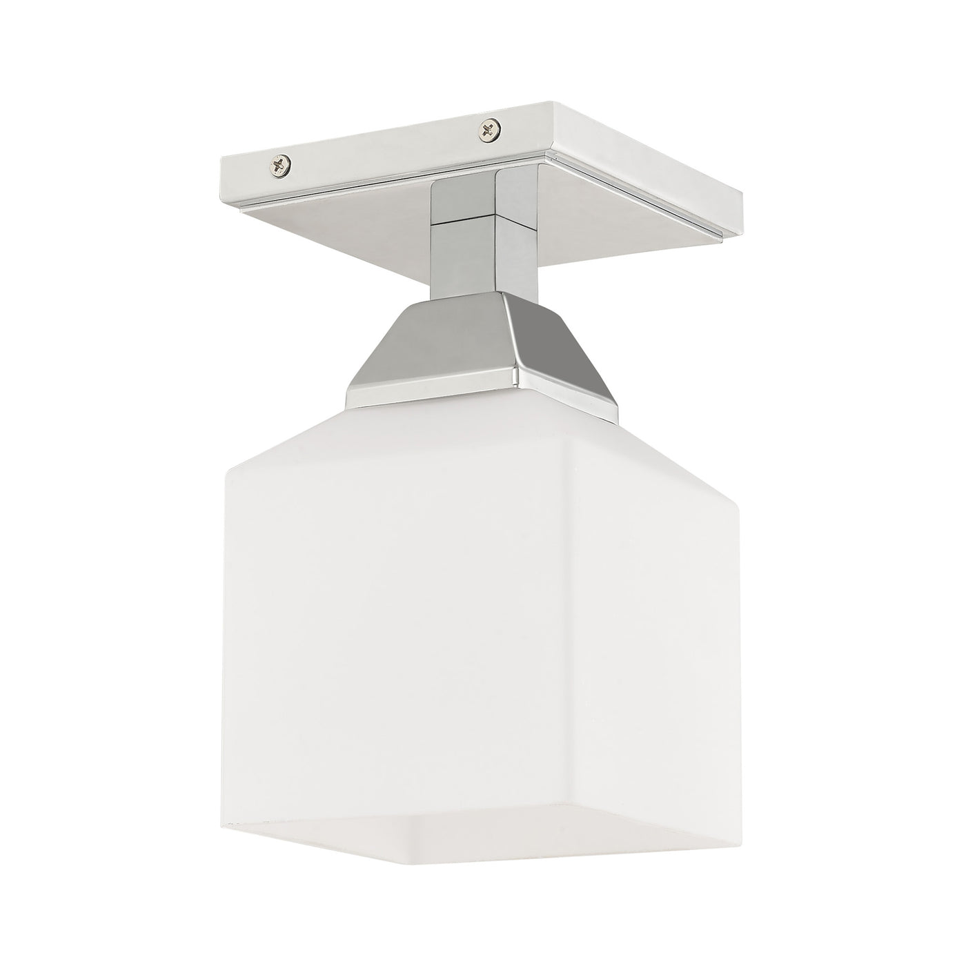 1 Light Polished Chrome Ceiling Mount Semi Flush Livex