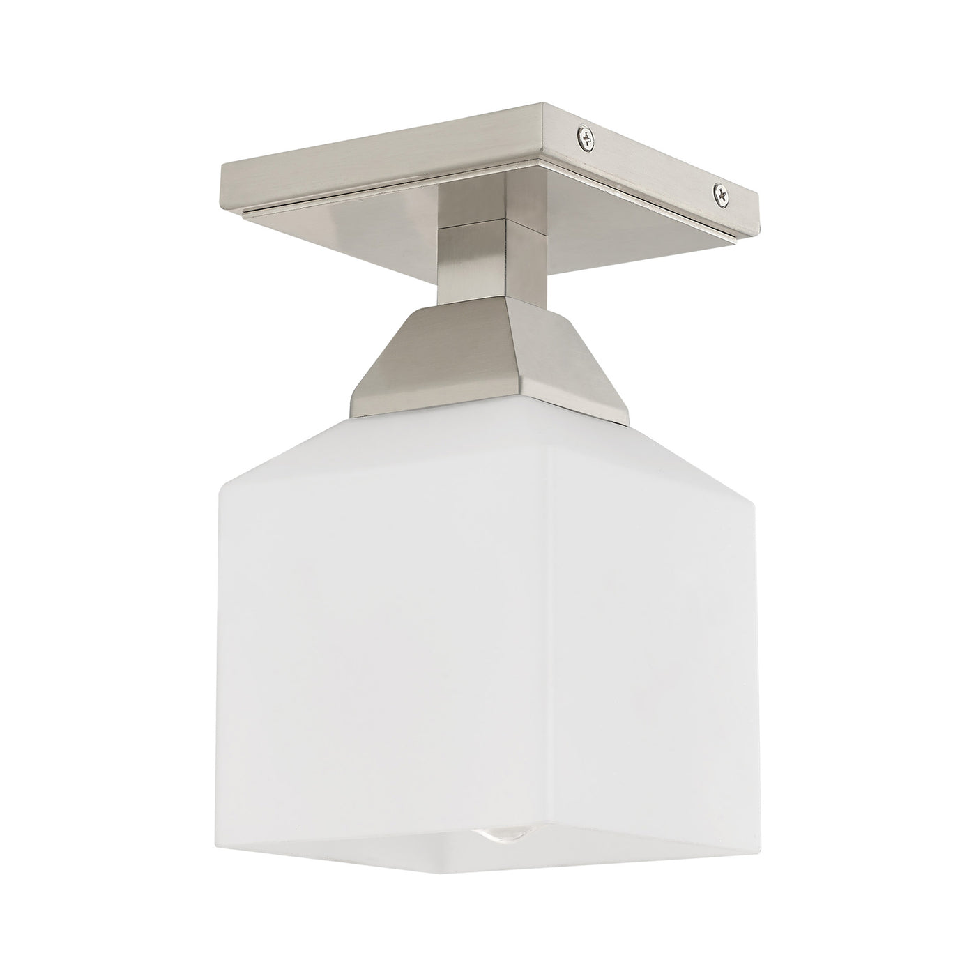 1 Light Brushed Nickel Ceiling Mount Semi Flush Livex