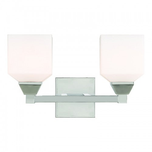 2 Light Polished Chrome Bath Vanity Wall Sconce Livex