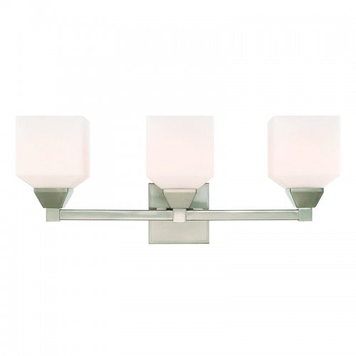 3 Light Brushed Nickel Bath Vanity Wall Sconce Livex