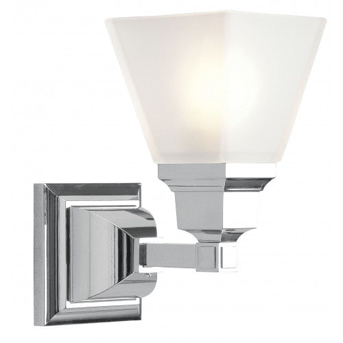 1 Light Polished Chrome Bath Light Wall Sconce Livex