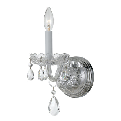 Traditional Crystal 1 Light Spectra Crystal Polished Chrome Sconce Wall Sconce Crystorama