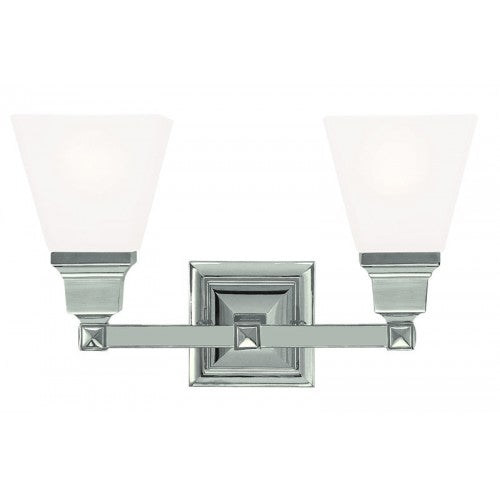 2 Light Polished Nickel Bath Light Wall Sconce Livex