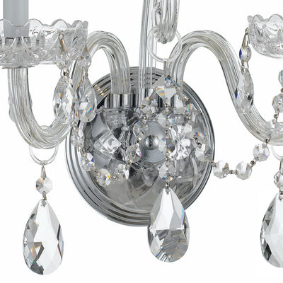 Traditional Crystal 2 Light Spectra Crystal Polished Chrome Sconce Wall Sconce Crystorama