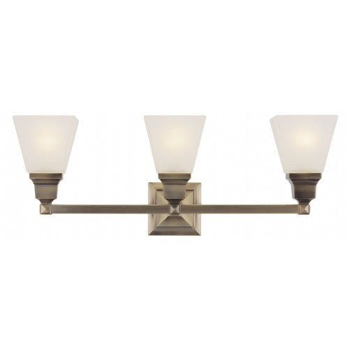 3 Light Antique Brass Bath Light Wall Sconce Livex