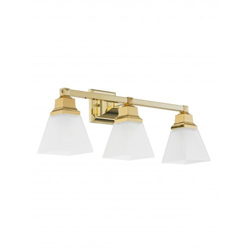 3 Light Polished Brass Bath Light Wall Sconce Livex