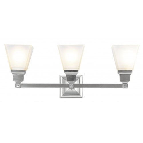 3 Light Brushed Nickel Bath Light Wall Sconce Livex