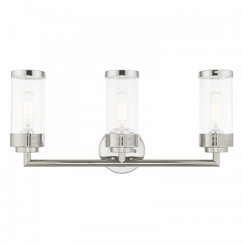 3 Light Polished Chrome Bath Vanity Wall Sconce Livex