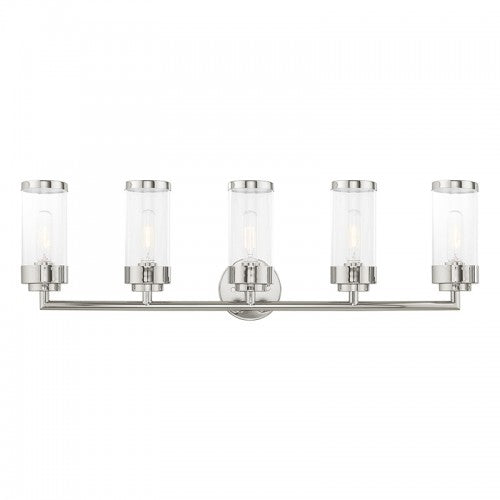 5 Light Polished Chrome Bath Vanity Wall Sconce Livex