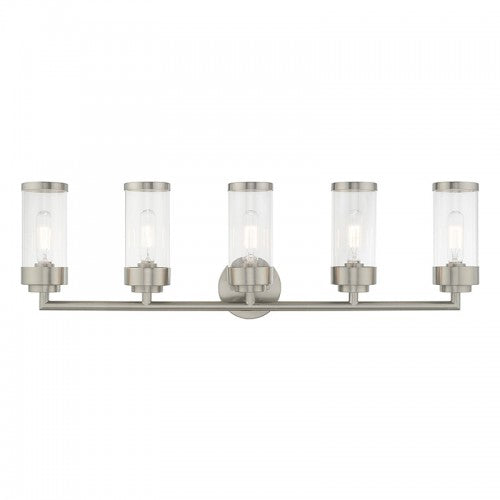 5 Light Brushed Nickel Bath Vanity Wall Sconce Livex