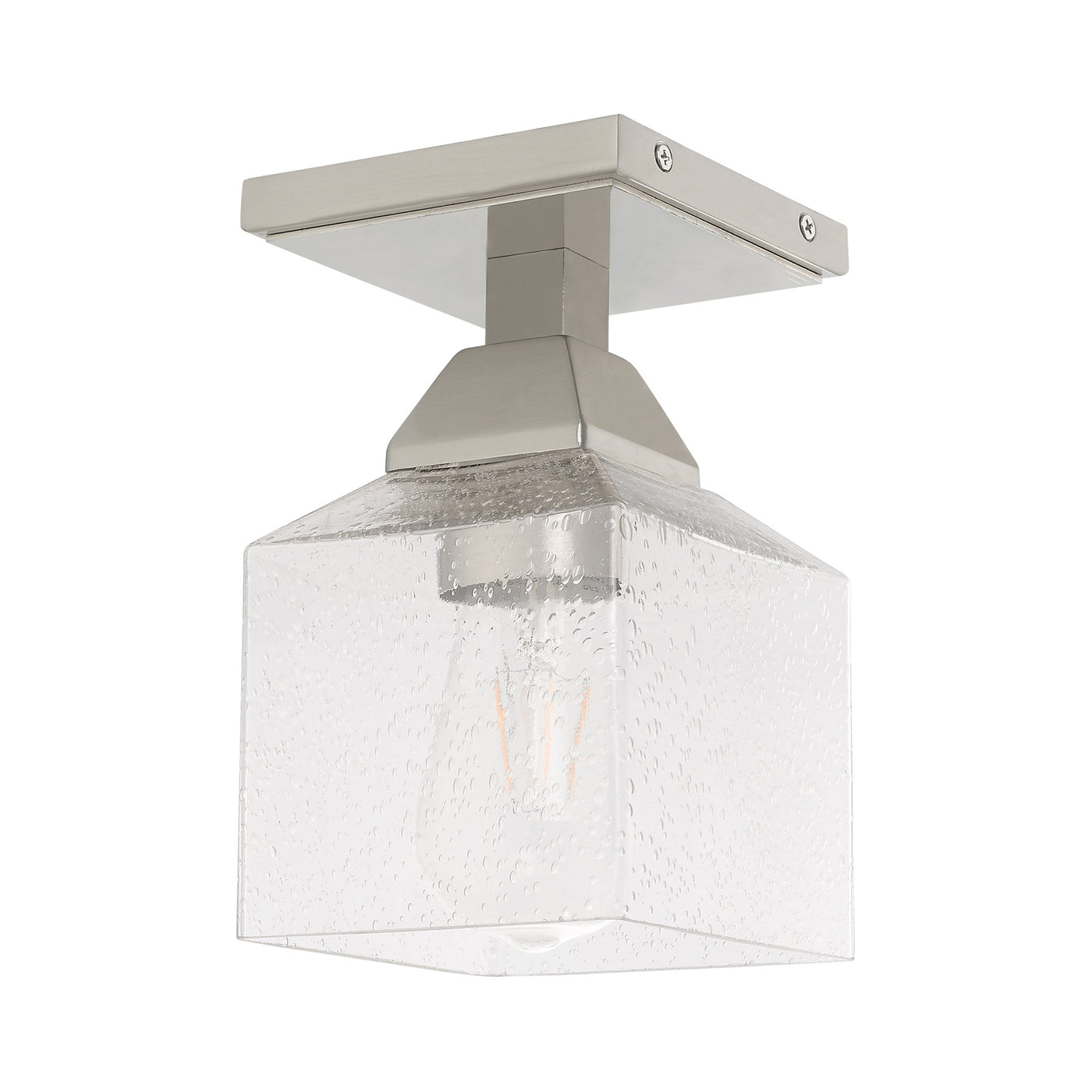 1 Light Brushed Nickel Ceiling Mount Semi Flush Livex