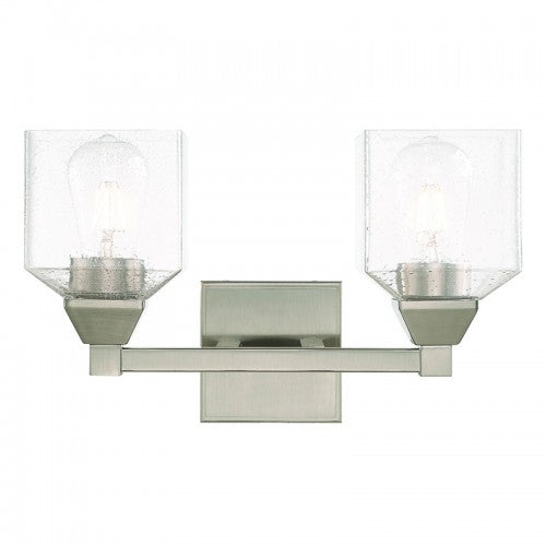 2 Light Brushed Nickel Bath Vanity Wall Sconce Livex