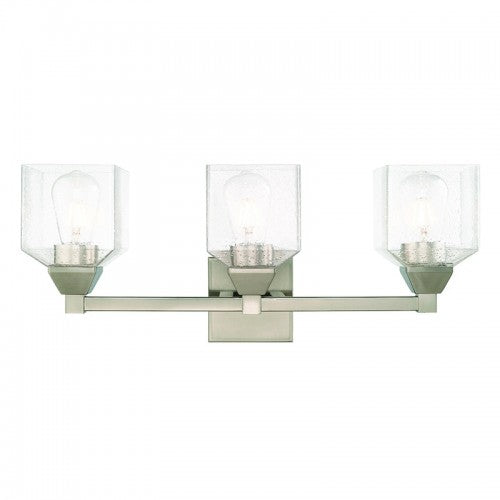 3 Light Brushed Nickel Bath Vanity Wall Sconce Livex